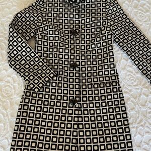 Women’s Black and Silver Geometric Women's Coat Size 4